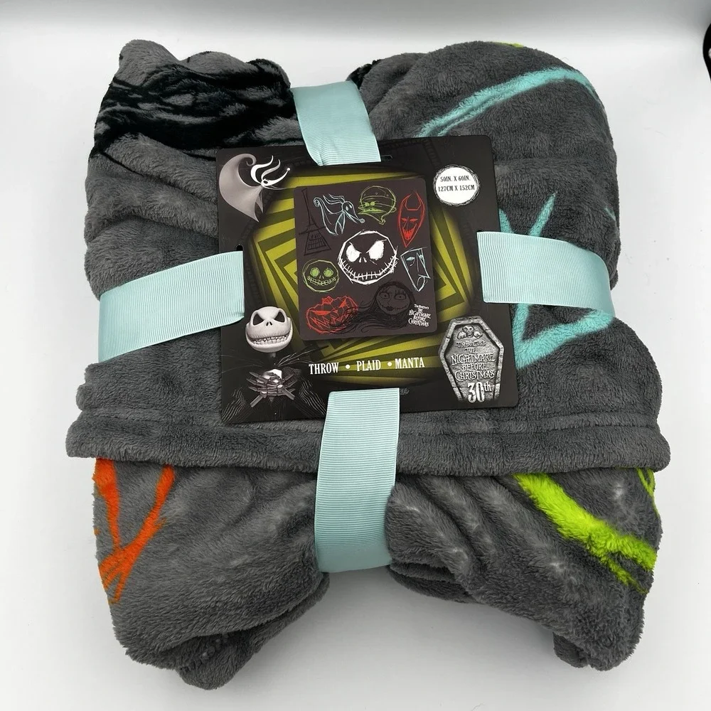 NEW Disney Parks The Nightmare Before Christmas Throw Blanket 30th Anniversary